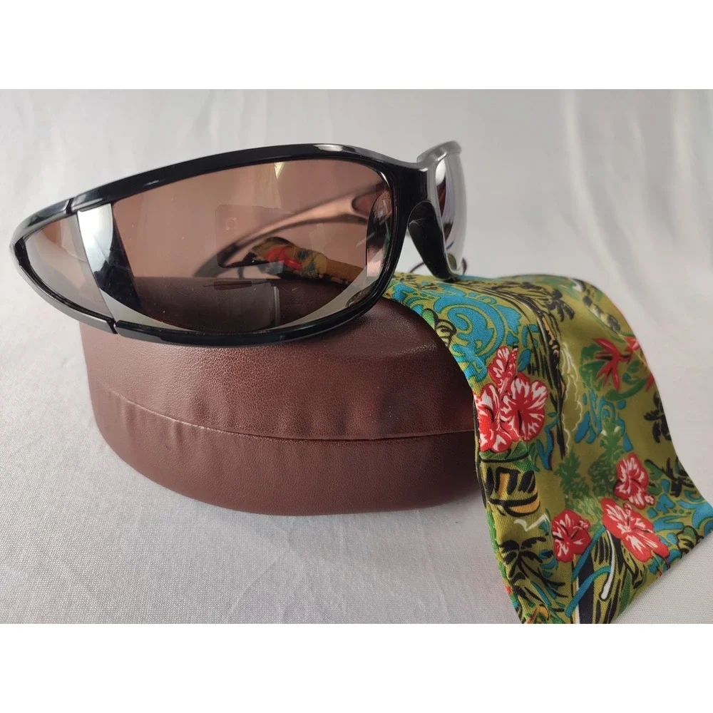 RARE Maui Jim Offshore MJ-444-02 Gloss Black HCL Bronze Polarized NEAR MINT‎